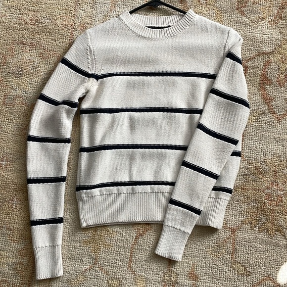 Jenni Kayne white/navy stripped knit sweater - Picture 3 of 7